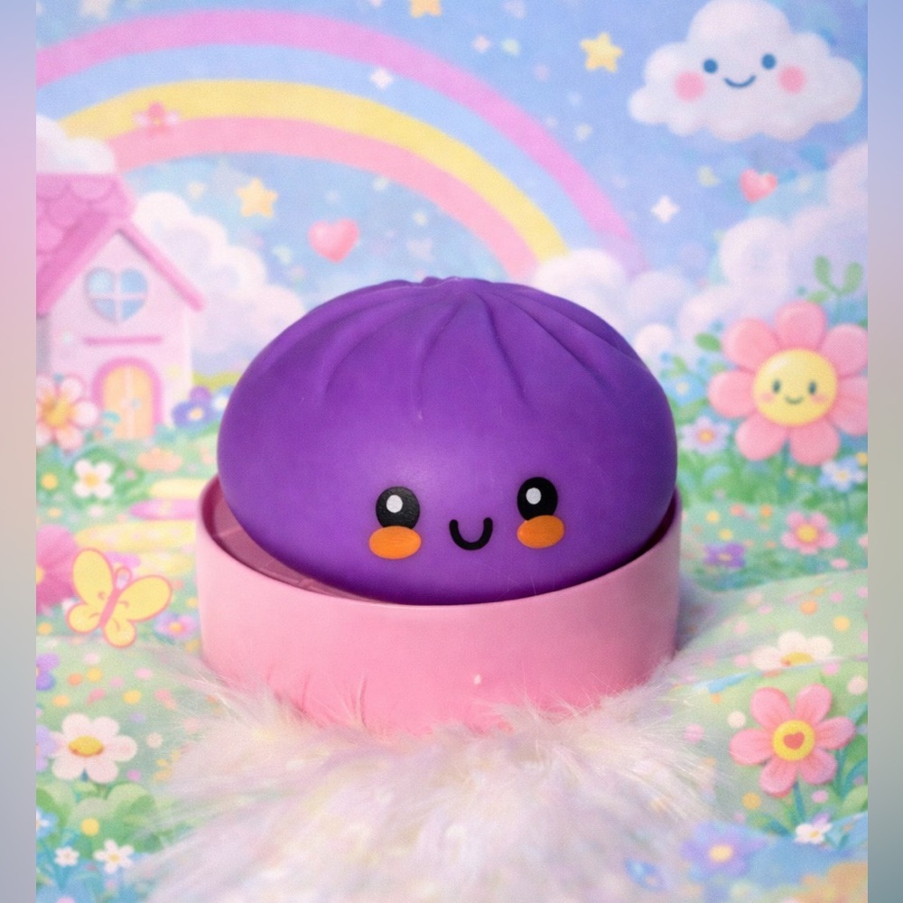 Purple Bao Bun Squishy – Sensory Fidget Toy